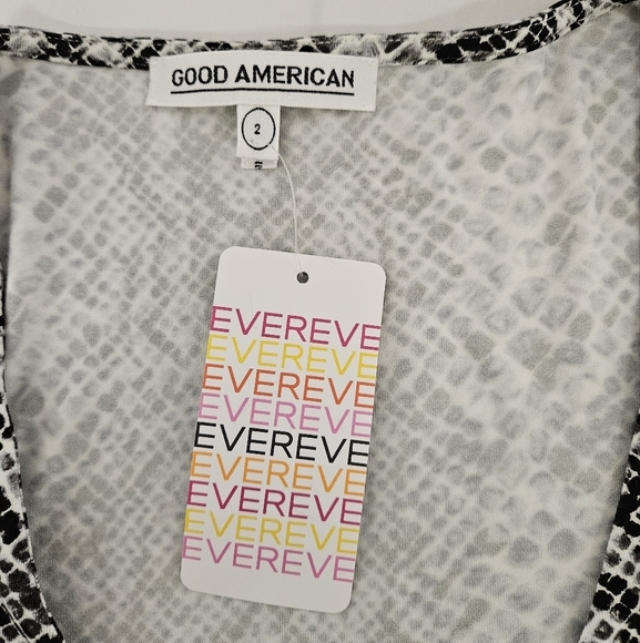 Good American Runaround Wrap Dress In Black And White Python Size 2 NWT - Picture 6 of 10